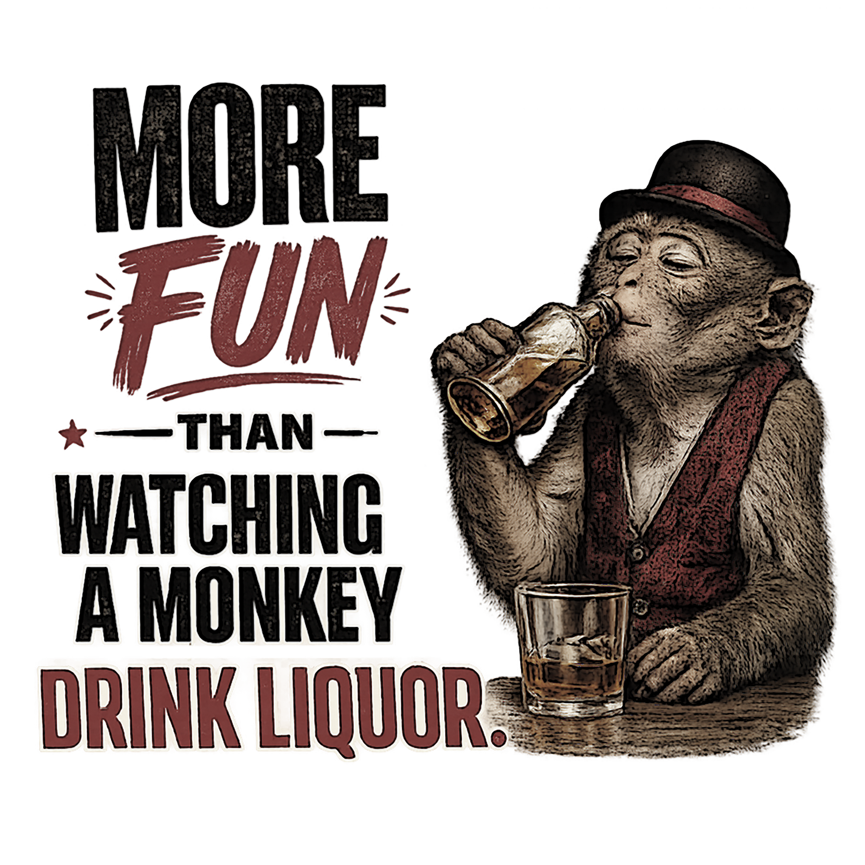 Monkey Drinking Liquor